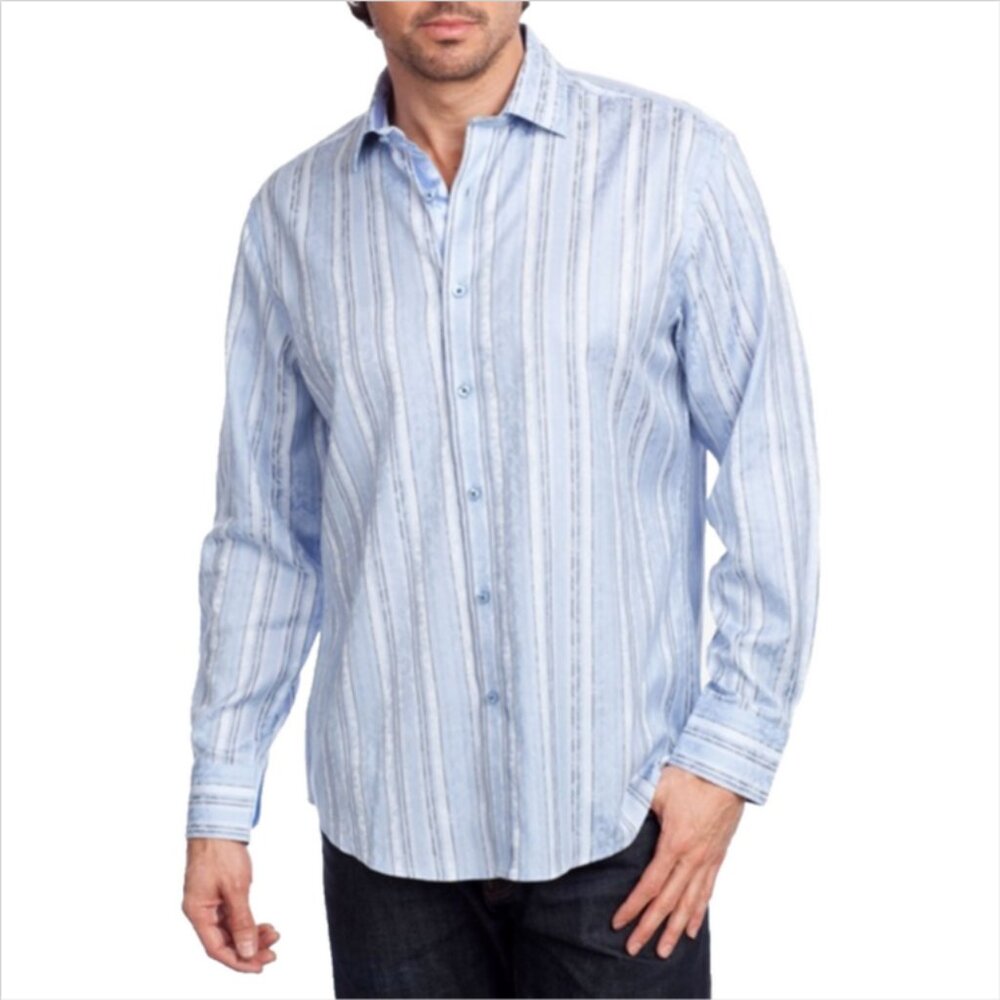 Zagiri Lust for Life Striped Button Down Sports Shirt